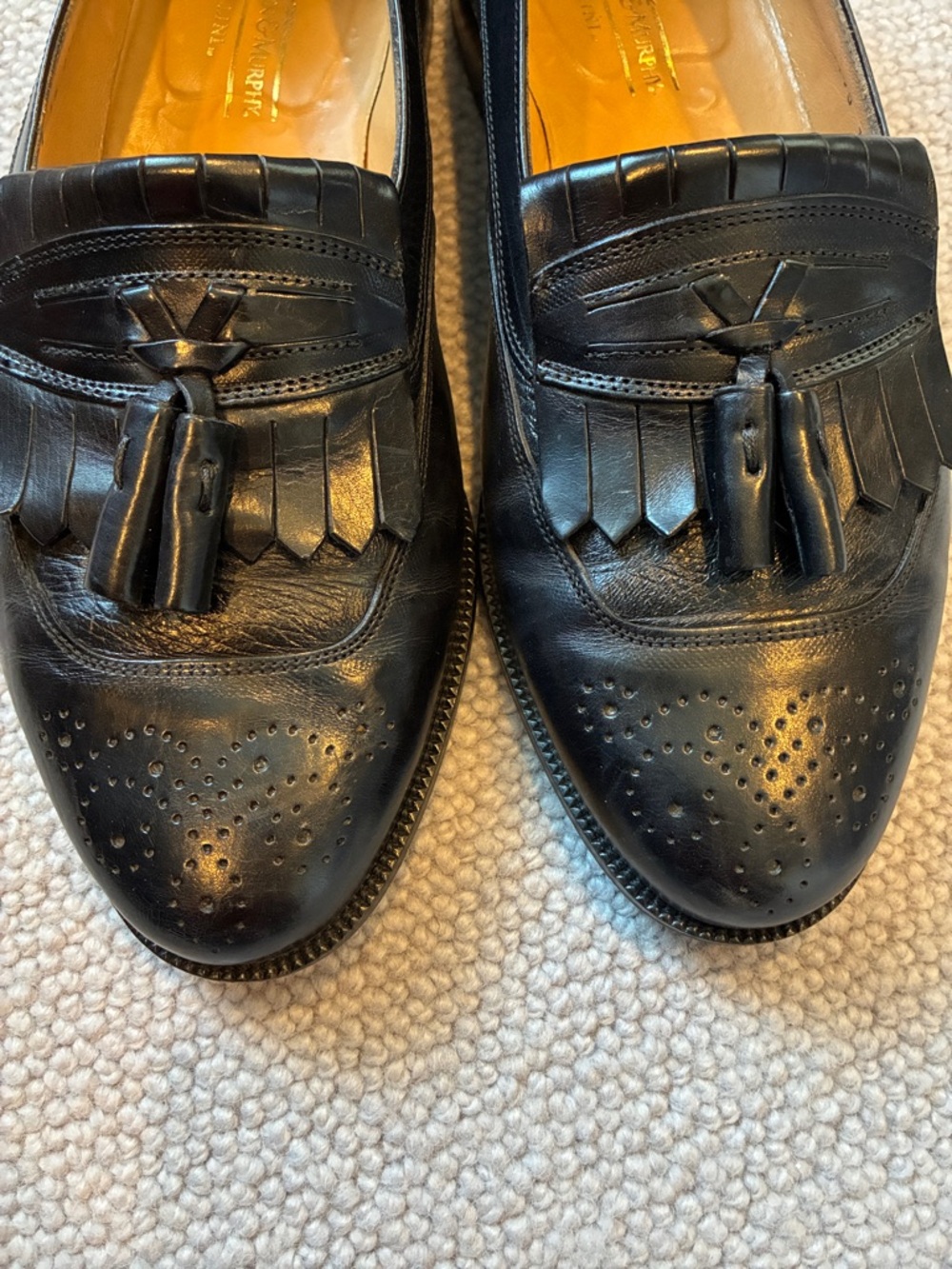 Johnston & Murphy Men’s Black Leather Tassel Loafers, Size 10.5 Wide - Picture 5 of 5